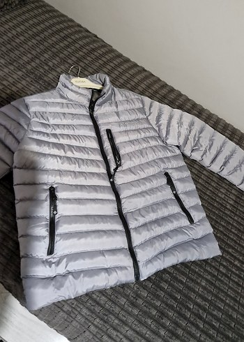 Gri Fermuarlı Erkek Midi Mont - Görsel 4