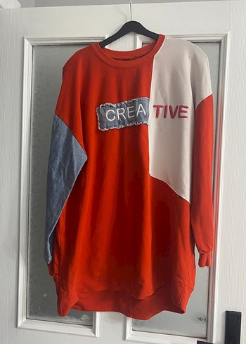 Renkli Baskılı Kadın Sweatshirt