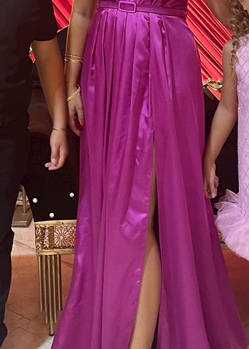 Straplez Uzun Pembe Abiye - Görsel 2