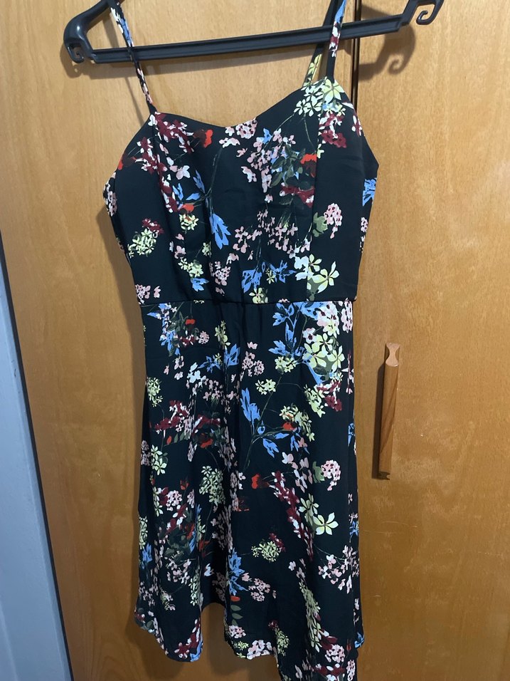 Çiçek Desenli Askılı Midi Elbise - Görsel 3