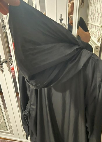 Siyah Uzun kadın Yağmurluk ve Rüzgarlık - Görsel 4