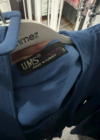 Uzun Kollu Mavi Fırfırlı Kadın Tunik pantolon takım - Görsel 5