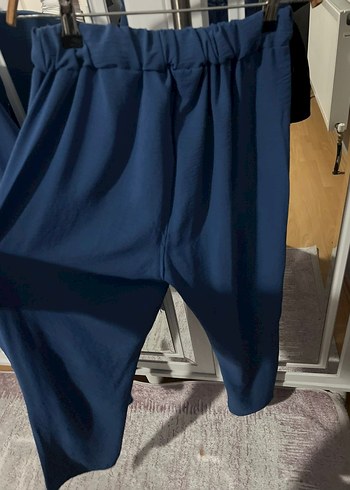 Uzun Kollu Mavi Fırfırlı Kadın Tunik pantolon takım - Görsel 6