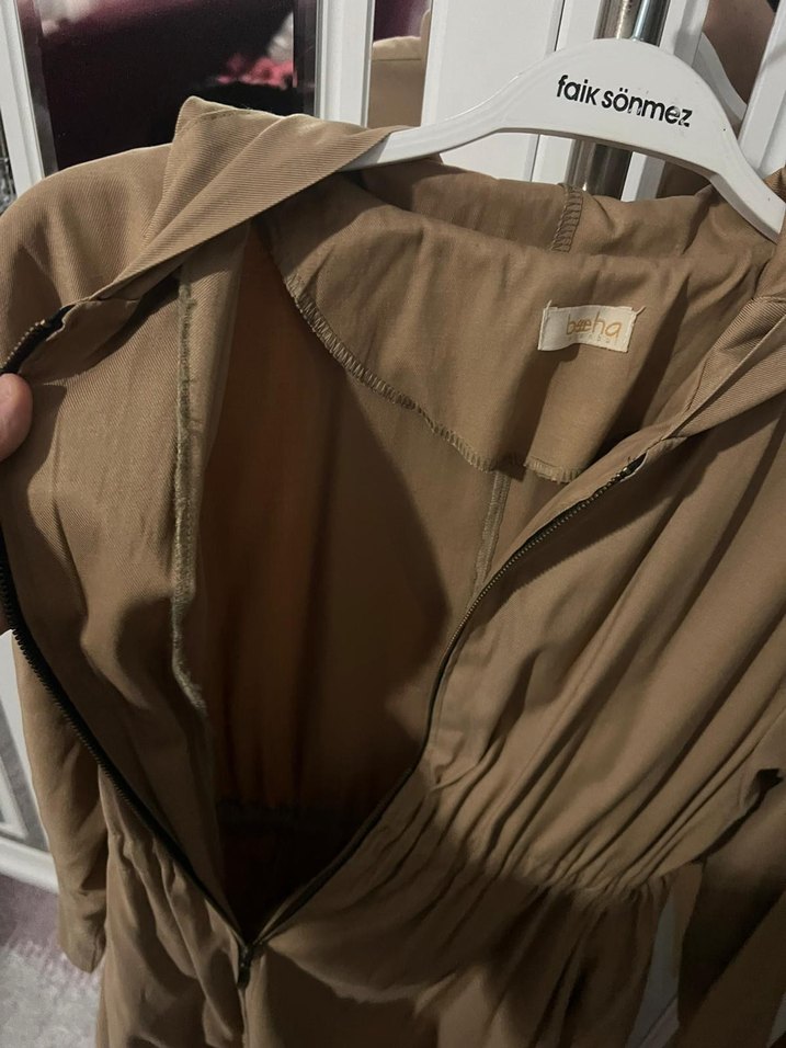 Bej Midi Hamile Ceket Yüksek Yaka - Görsel 2