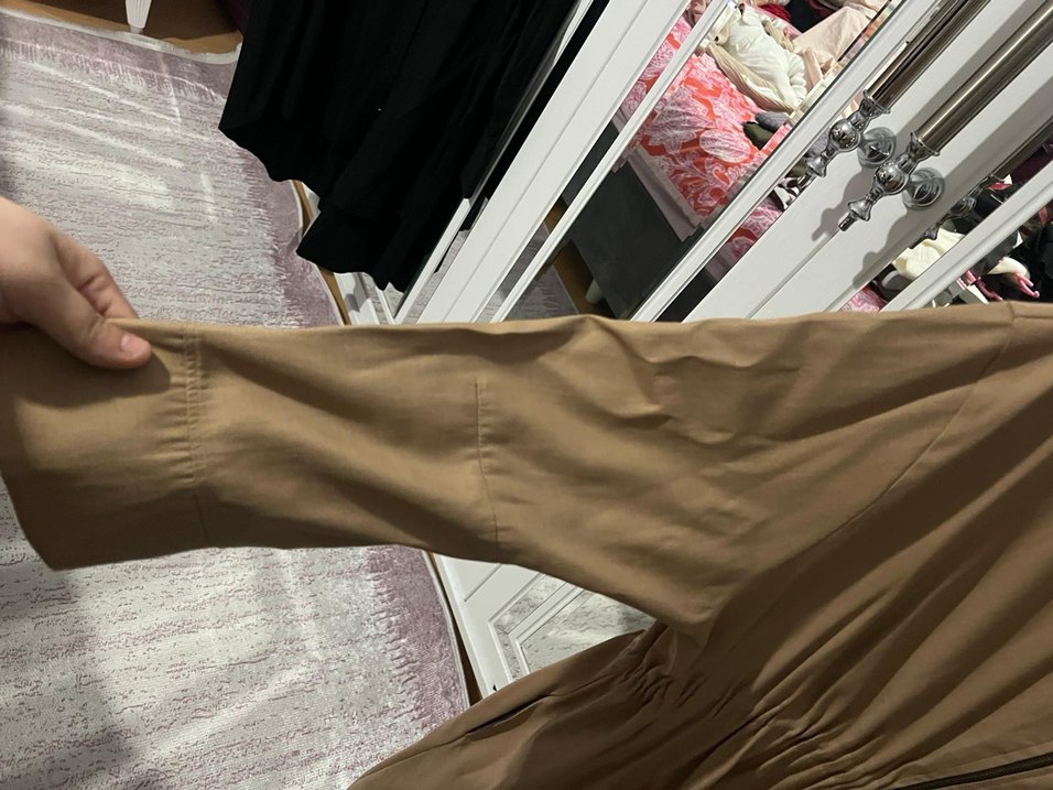 Bej Midi Hamile Ceket Yüksek Yaka - Görsel 4