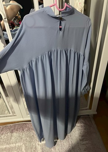 mavi Uzun Drapeli Kadın tunik - Görsel 4