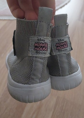 Kız Çocuk Gri Örgü Spor Ayakkabı Minnie Detaylı - Görsel 3