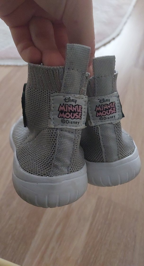 Kız Çocuk Gri Örgü Spor Ayakkabı Minnie Detaylı - Görsel 3