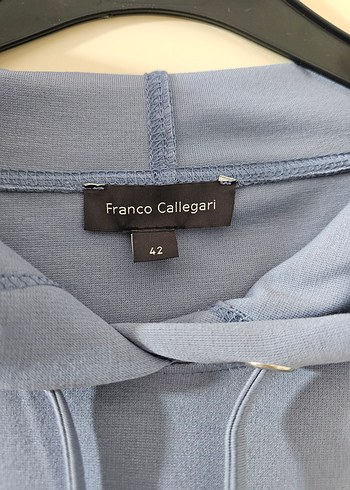 Mavi Kapüşonlu Kadın Sweatshirt - Görsel 2