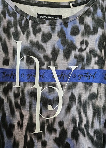 Gri Leopar Desenli Uzun Kollu Kadın Sweatshirt - Görsel 2