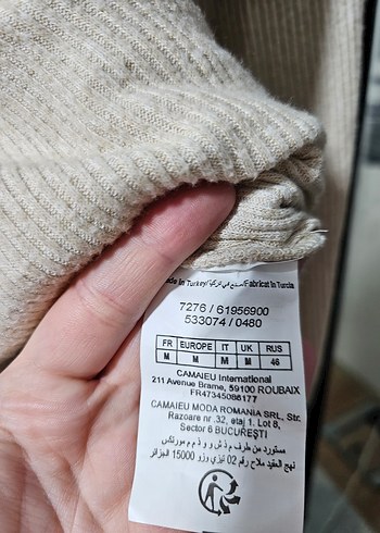 Kadın Bej Yüksek Yakalı İnce Triko Kazak - Görsel 3