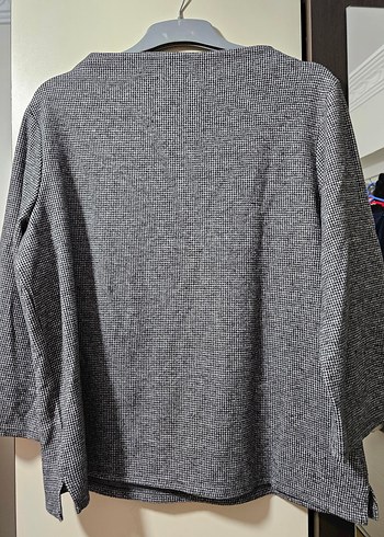 Gri Örgü Kadın Sweatshirt - Görsel 5