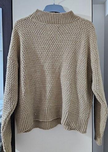 Bej Bohem Örgü Kadın Kazak - Görsel 4