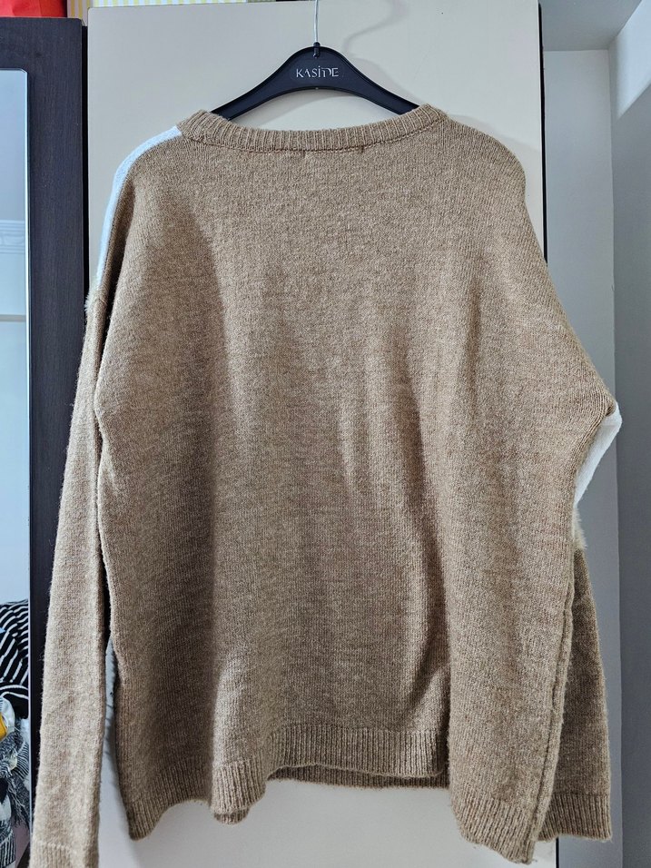 Bej Renkli Kadın Örgü Triko - Görsel 3