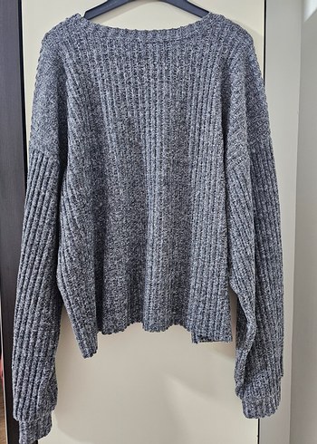 Gri Örgü Kadın Triko Kazak - Görsel 3