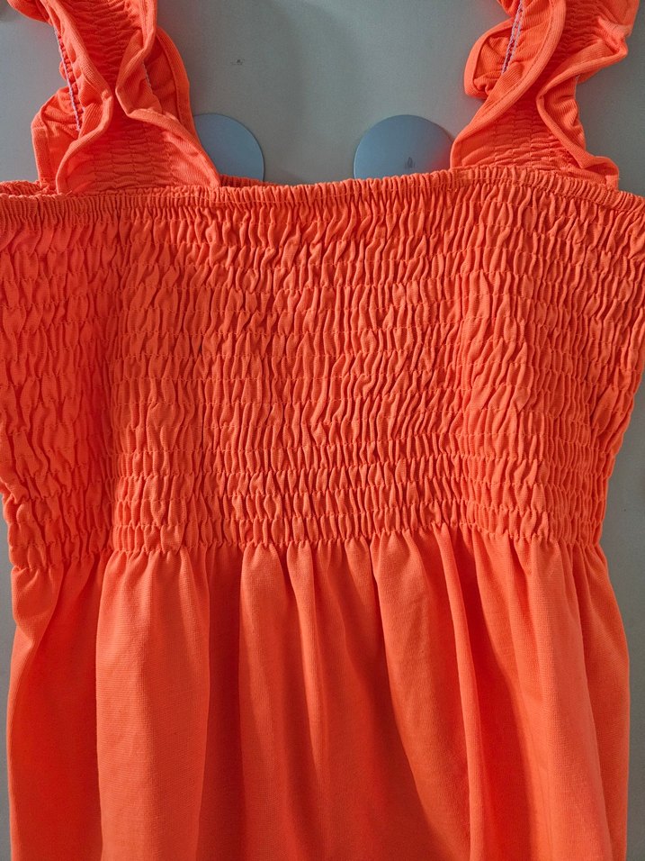 Turuncu Fırfırlı Bluz - Görsel 3