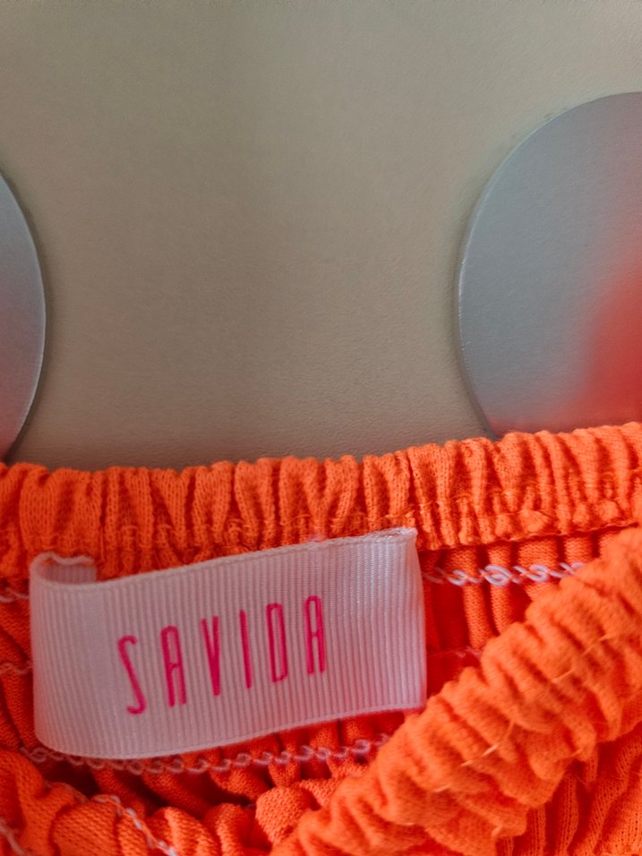 Turuncu Fırfırlı Bluz - Görsel 2