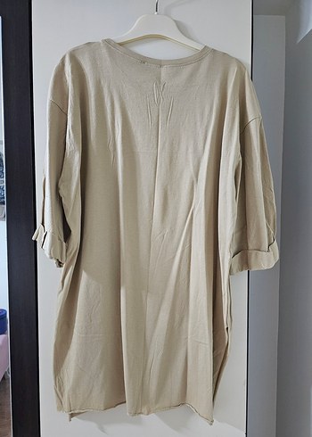 Uzun Kesim Renkli Baskılı Kadın Oversize Tişört - Görsel 5