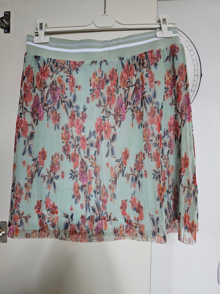 Bohem Çok Renkli Piliseli Mini Etek - Görsel 2