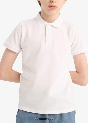 Beyaz Erkek Çocuk Polo Tişört