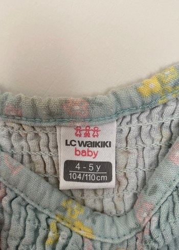 Kız Çocuk Gri Çiçekli Müslin Elbise - Görsel 2