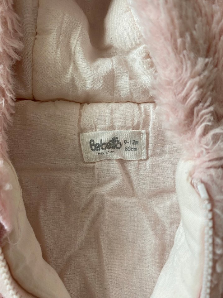 Kız Çocuk Pembe Kapüşonlu Kürklü Mont - Görsel 2