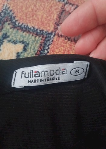 Drapeli Siyah  Kolsuz Bluz - Görsel 2