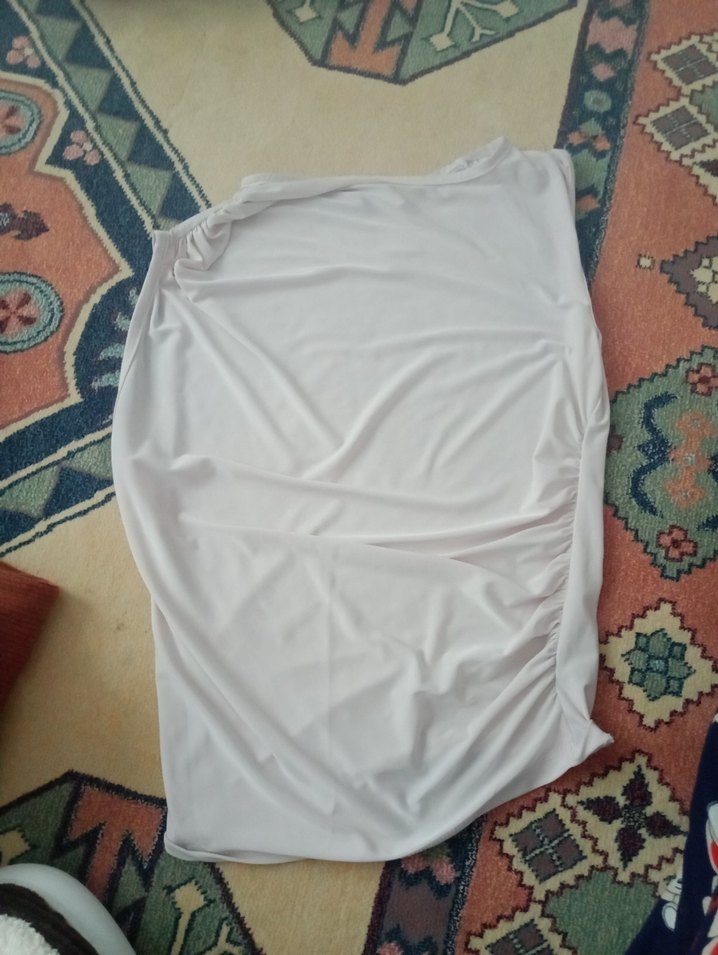 Drapeli Siyah  Kolsuz Bluz - Görsel 3