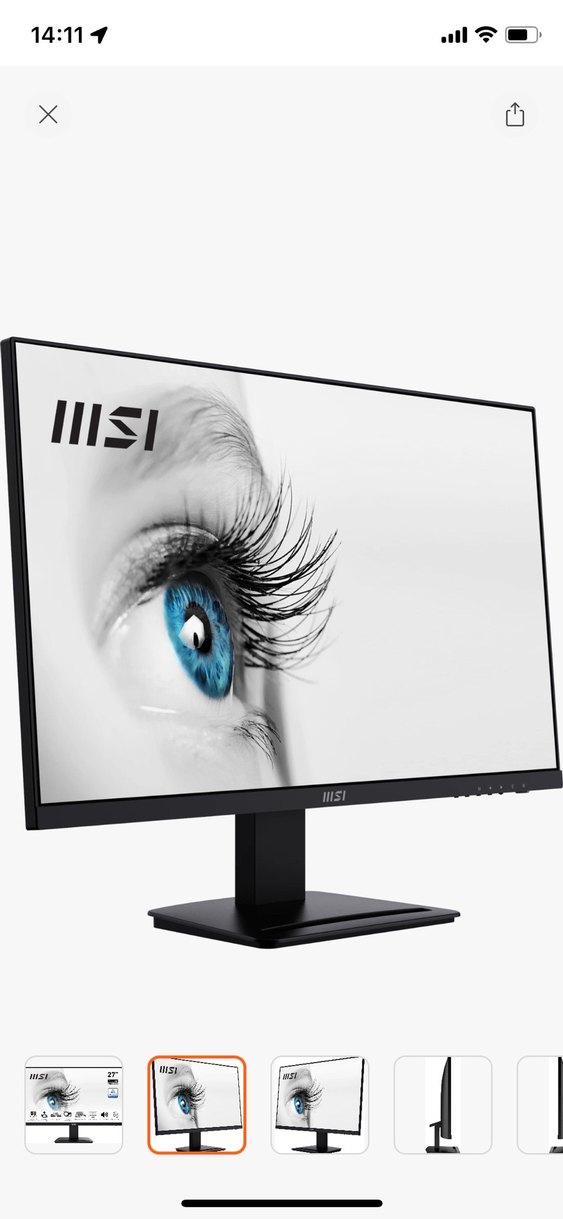 ACİL SATILIK HOPARLÖRLÜ MSI 27 100 HZ IPS PANEL MONİTOR - Görsel 2