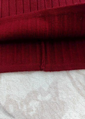 Bordo Fitilli Triko Uzun Etek - Görsel 5