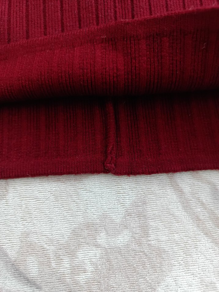 Bordo Fitilli Triko Uzun Etek - Görsel 5