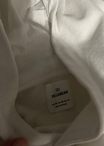 Beyaz Kapüşonlu Rahat Kesim Sweatshirt - Görsel 3