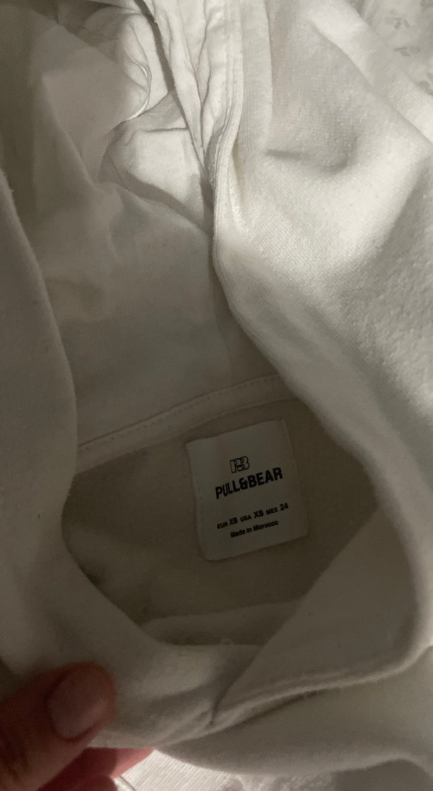 Beyaz Kapüşonlu Rahat Kesim Sweatshirt - Görsel 3