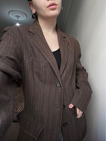 Oversize velvet ceket