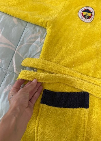 Kapüşonlu Fenerbahçe Bornoz - Görsel 4