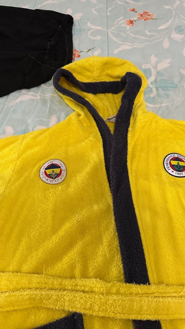 Kapüşonlu Fenerbahçe Bornoz - Görsel 3
