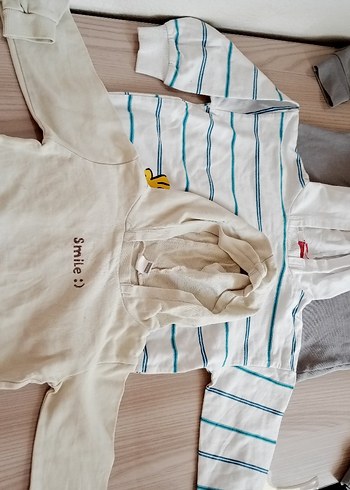 LC Waikiki Erkek Çocuk Beyaz Pamuklu Fermuarlı Hırka