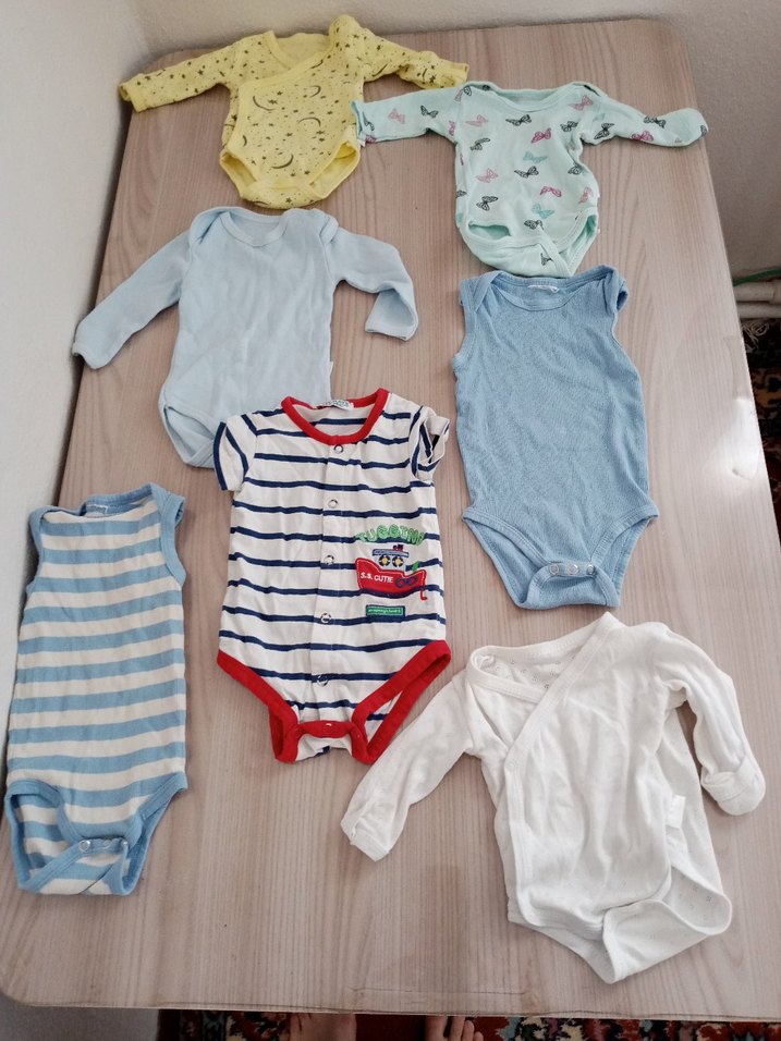 Uzun Kollu Mavi Pamuklu Bebek Body - Görsel 2