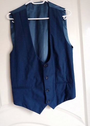 Düğmeli Lacivert Erkek Yelek - Görsel 2