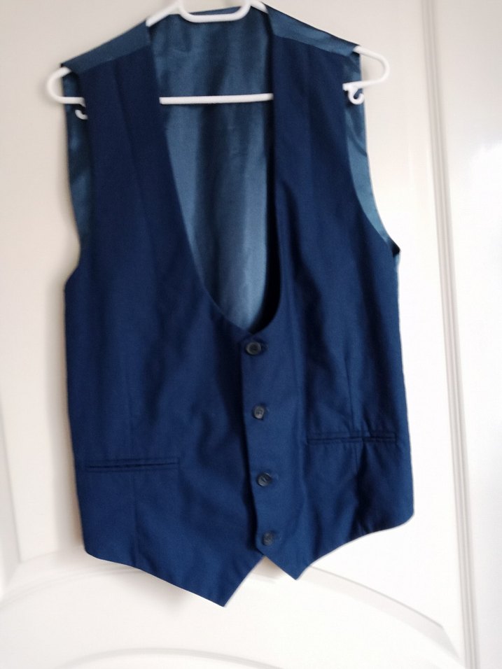 Düğmeli Lacivert Erkek Yelek - Görsel 2