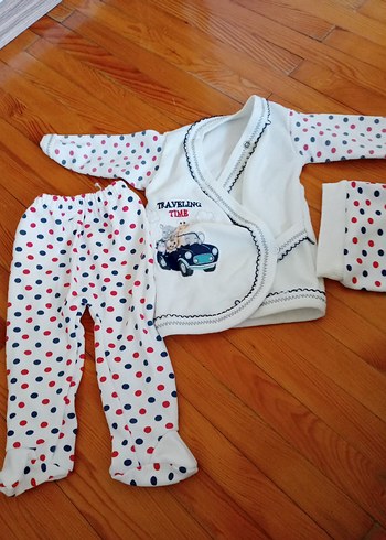 Uzun Kollu Renkli Desenli Bebek Hastane Kıyafeti - Görsel 2