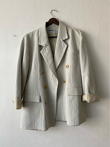 Krem Blazer Ceket