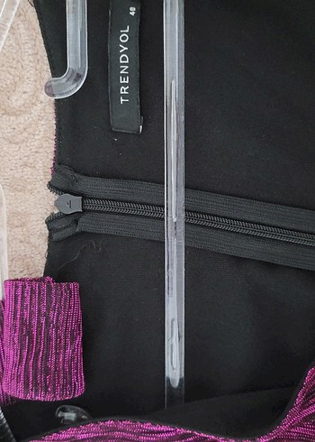 Mor Pilili Midi Abiye Elbise - Görsel 6