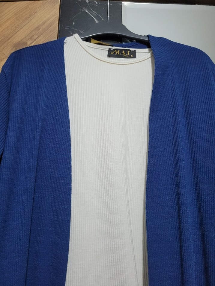 Lacivert 3 parçalı tunik pantolon takım - Görsel 2