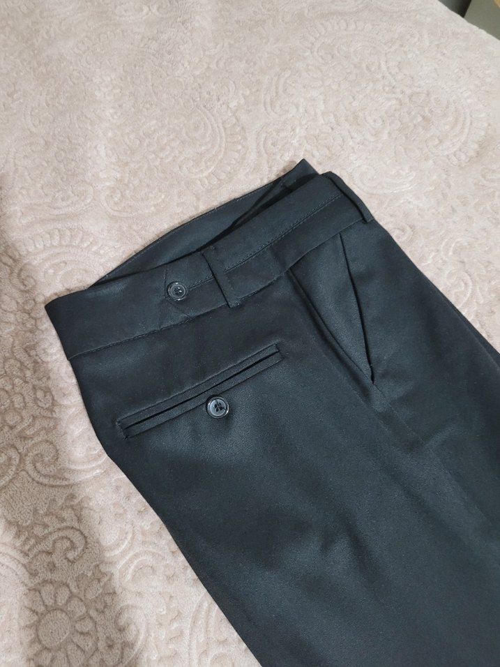 Siyah Klasik Pileli Kumaş Pantolon - Görsel 4