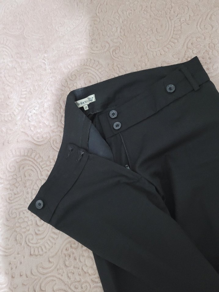 Siyah Klasik Pileli Kumaş Pantolon - Görsel 3