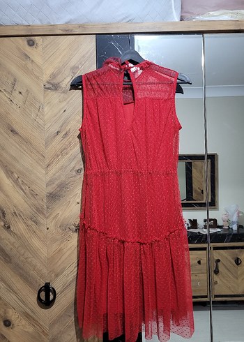 kırmızı mini elbise - Görsel 2