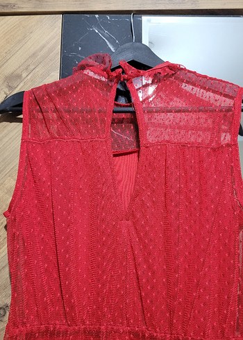 kırmızı mini elbise - Görsel 4