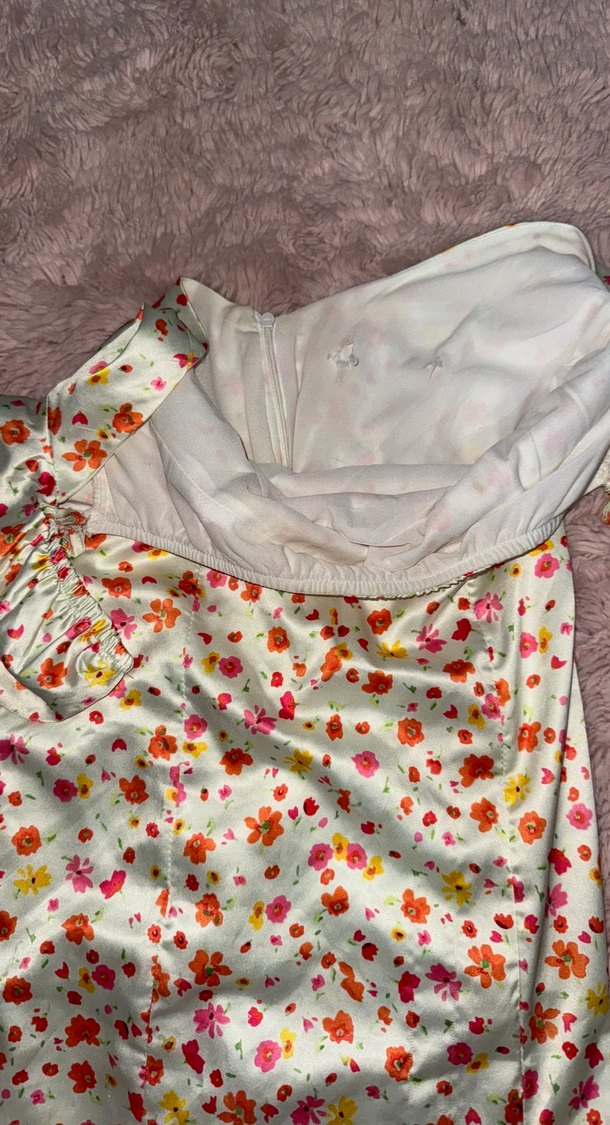 Çiçek Desenli Midi Bohem Elbise - Görsel 2