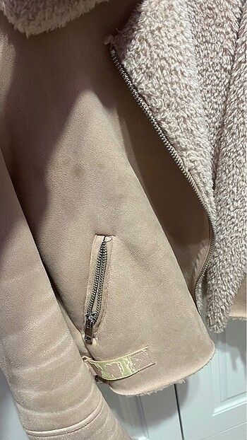 Pembe tüylü ceket - Görsel 5